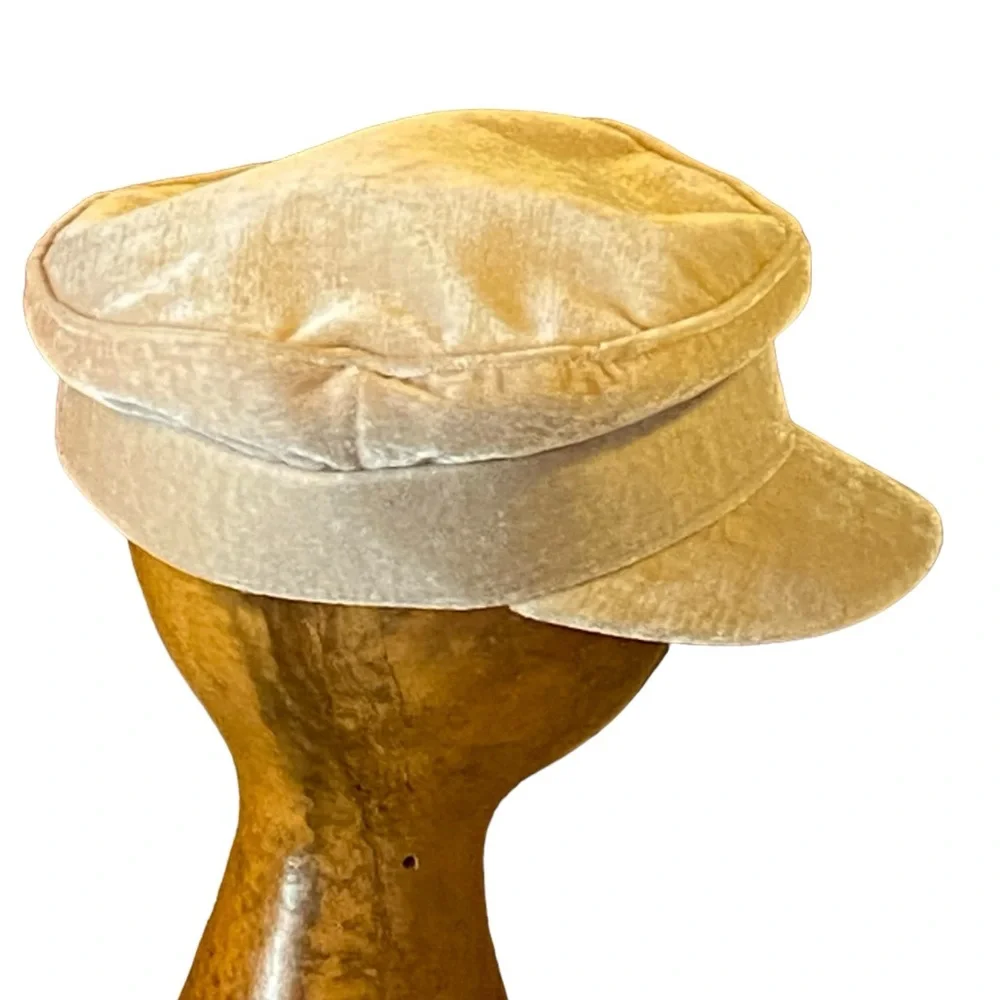 Nice Tan Sailor Hat Black Lining Draw String Great Condition